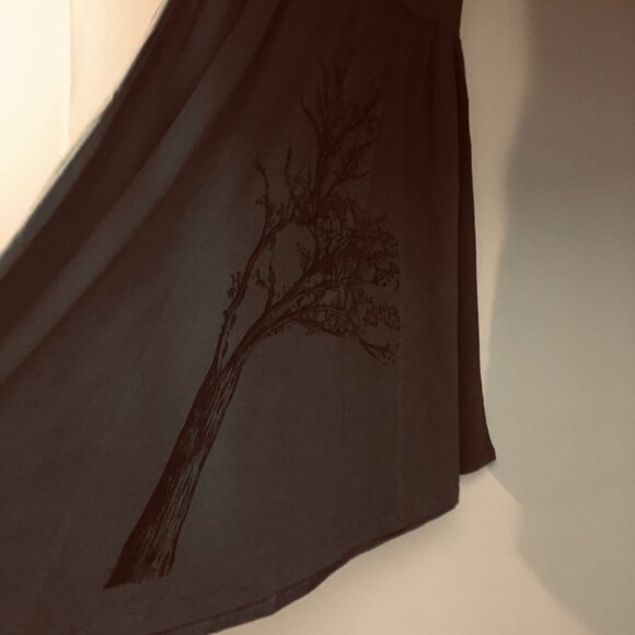 NWOT 100% Elfcore Organic Cotton Mossy Green Asymmetrical Tree Skirt - Picture 10 of 16